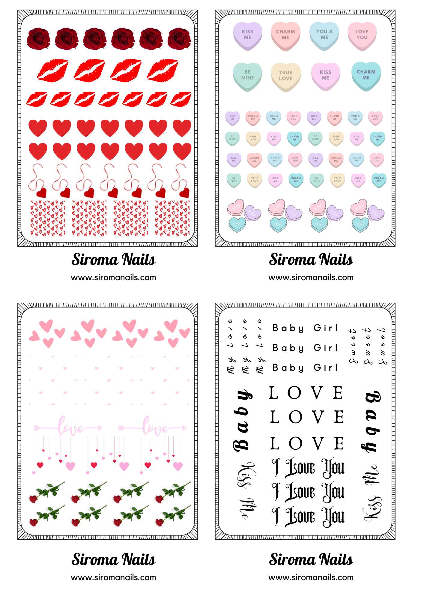 Valentine's Day Nail Decals